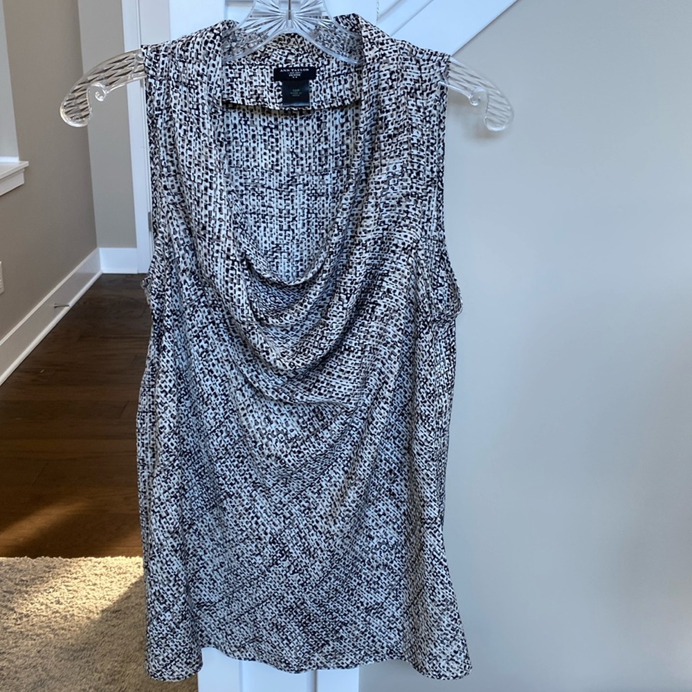 Ann Taylor draped neck sleeveless blouse